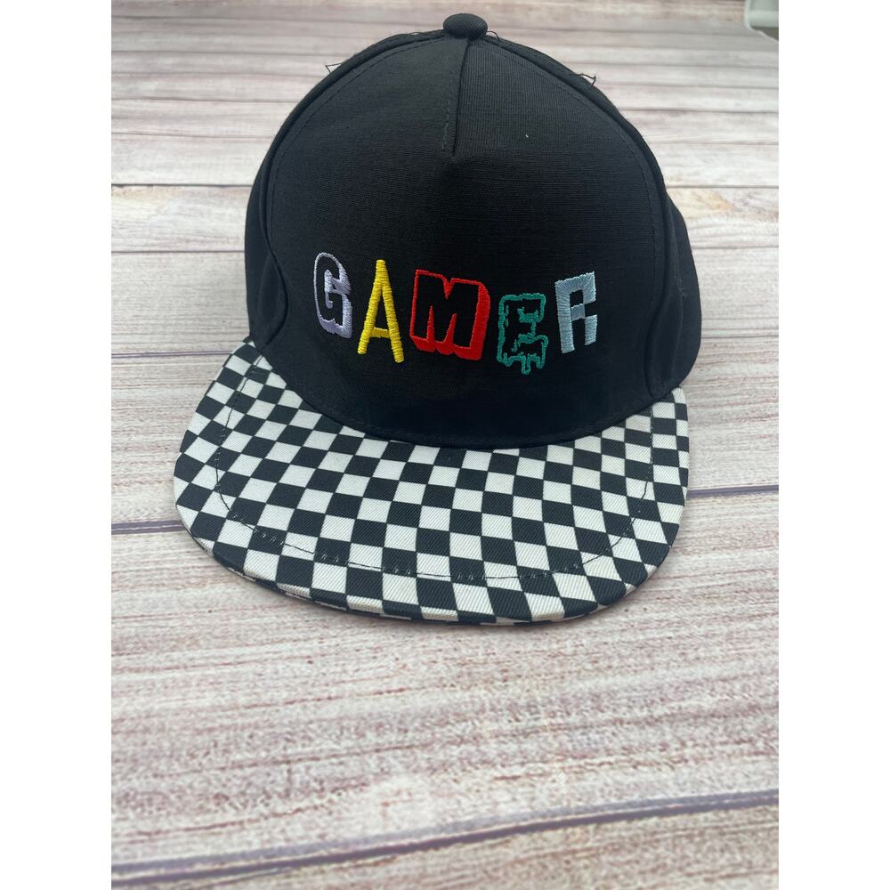 Kids Gamer Black Checkered Hat